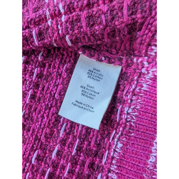 NWT L'Agence Jenni V-neck Cropped Knit Cardigan Size L Hot Pink #3E515 - Picture 14 of 15